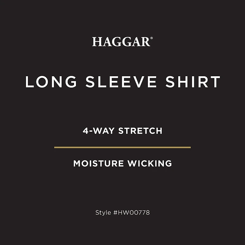 Haggar Mens Long Sleeve Regular Fit Big and Tall Button-Down Shirt