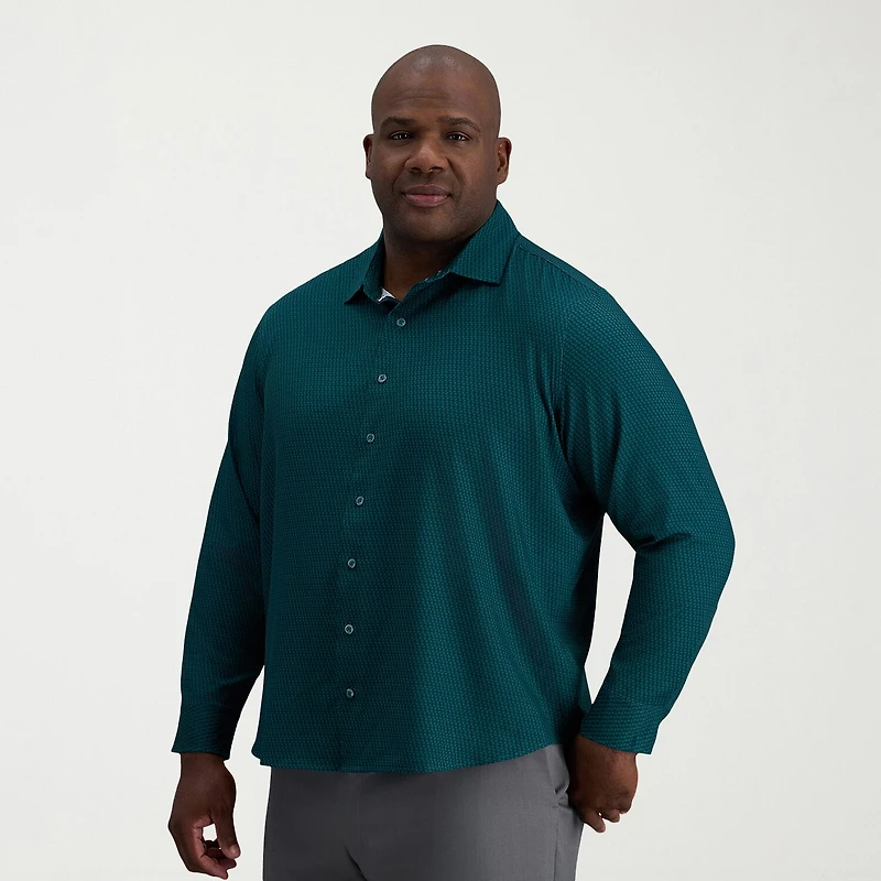 Haggar Mens Long Sleeve Regular Fit Big and Tall Button-Down Shirt