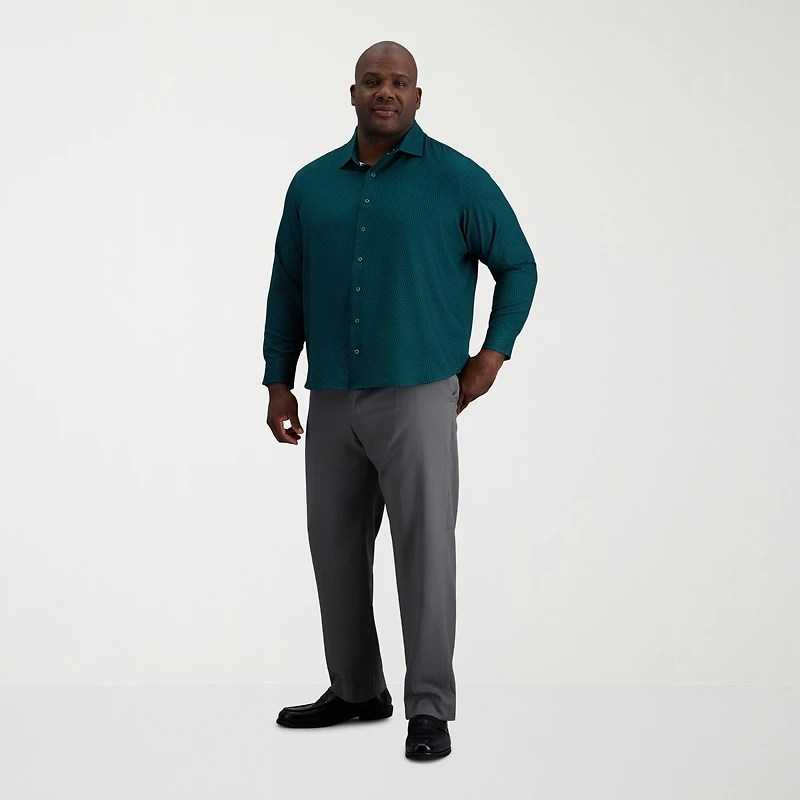 Haggar Mens Long Sleeve Regular Fit Big and Tall Button-Down Shirt