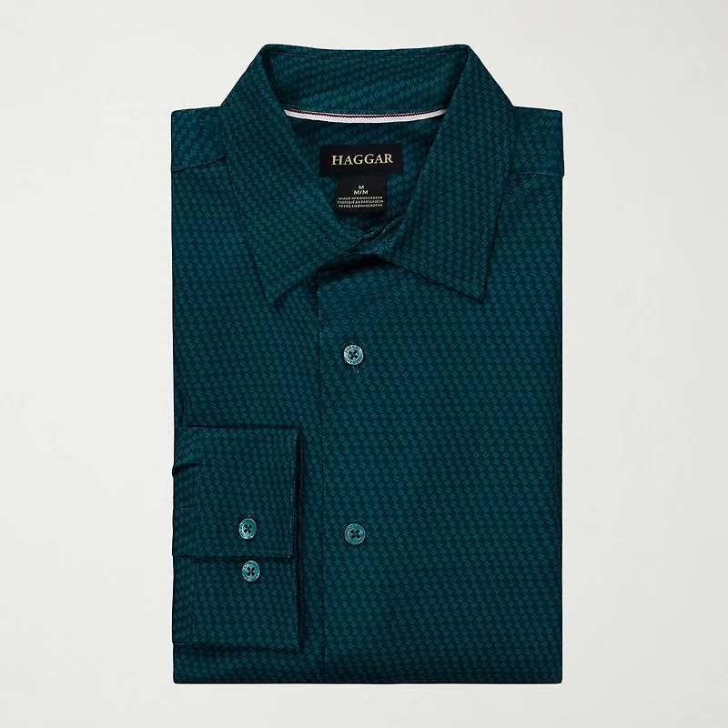 Haggar Mens Long Sleeve Regular Fit Big and Tall Button-Down Shirt