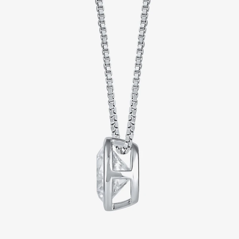 (F / Si2) Womens 2 CT. Lab Grown White Diamond 10K Gold Round 18 Inch Pendant Necklace