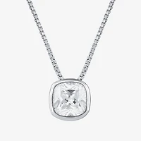 (F / Si2) Womens 2 CT. Lab Grown White Diamond 10K Gold Cushion 18 Inch Pendant Necklace