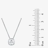 (F / Si2) Womens 2 CT. Lab Grown White Diamond 10K Gold Cushion 18 Inch Pendant Necklace