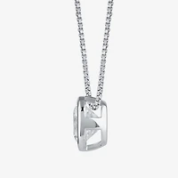 (F / Si2) Womens 2 CT. Lab Grown White Diamond 10K Gold Cushion 18 Inch Pendant Necklace