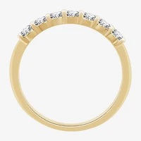 (G,Si1-Si2) Womens 2MM 1/2 CT. T.W. Lab Grown White Diamond Sterling Silver Wedding Band