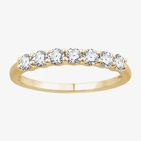 (G,Si1-Si2) Womens 2MM 1/2 CT. T.W. Lab Grown White Diamond Sterling Silver Wedding Band