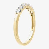 (G,Si1-Si2) Womens 2MM 1/2 CT. T.W. Lab Grown White Diamond Sterling Silver Wedding Band