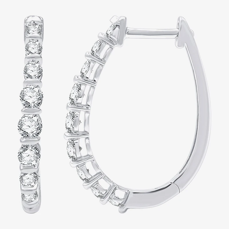(G, Si1-Si2) Womens 1 CT. T.W. Lab Grown White Diamond 14K Gold Over Silver 3 Pair Jewelry Set