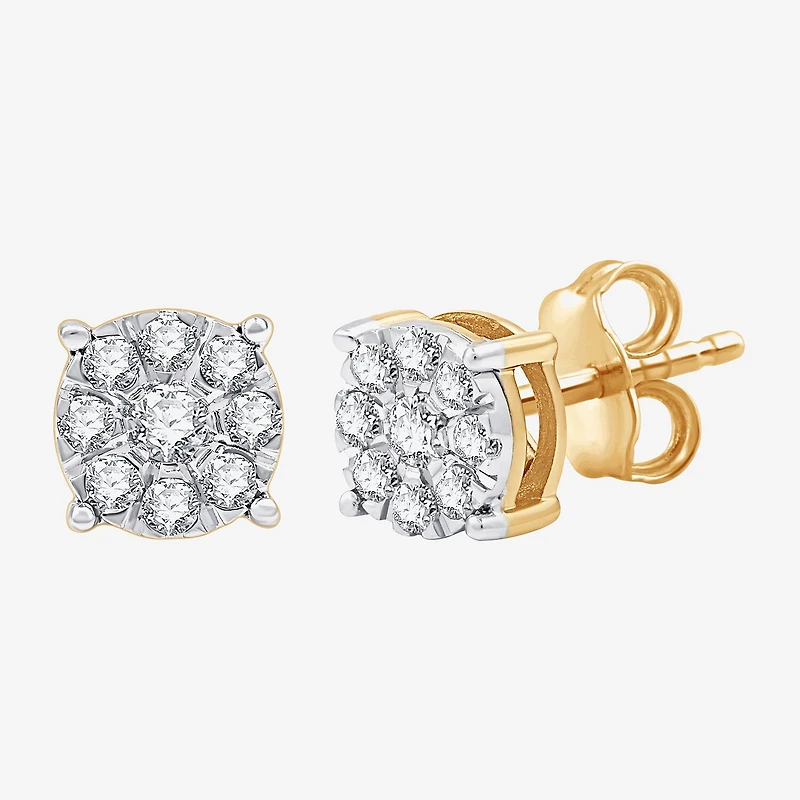 (G, Si1-Si2) Womens 1 CT. T.W. Lab Grown White Diamond 14K Gold Over Silver 2 Pair Earring Set