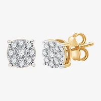 (G, Si1-Si2) Womens 1 CT. T.W. Lab Grown White Diamond 14K Gold Over Silver 2 Pair Earring Set