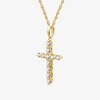Cross (G, Si1-Si2) Womens 1/2 CT. T.W. Lab Grown White Diamond 14K Gold Over Silver 18 Inch Pendant Necklace