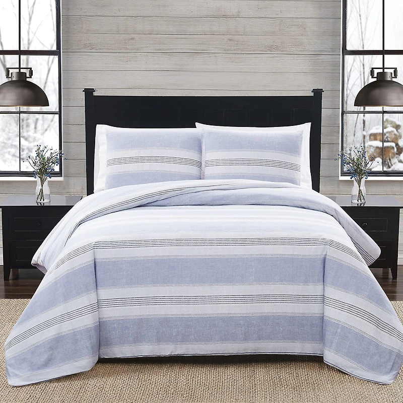 London Fog Solid Flannel Comforter Set