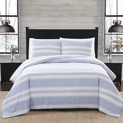 London Fog Solid Flannel Duvet Cover Set
