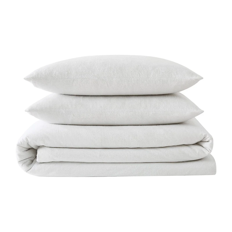London Fog Herringbone Flannel Duvet Cover Set
