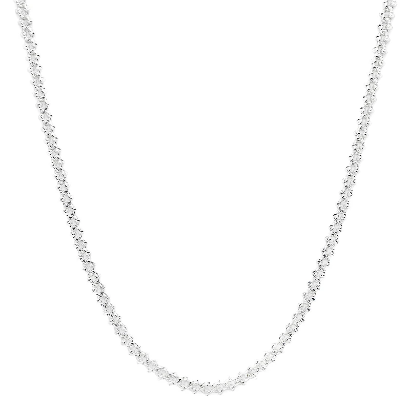 Sterling Silver 18" Crab Pavé Link Chain