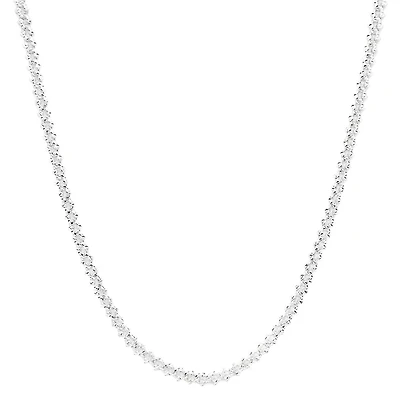Sterling Silver 18" Crab Pavé Link Chain