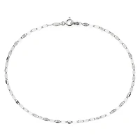 Sterling Silver 9½" Flat Link Ankle Bracelet