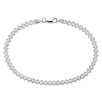 Sterling Silver 7½" Crab Pavé Link Bracelet