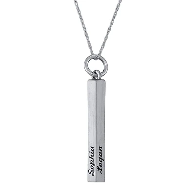 Personalized Rectangle Block Pendant Necklace