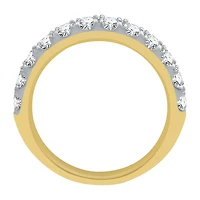 (H-I / I1) Womens 3MM 1 CT. T.W. Lab Grown White Diamond 10K Gold Wedding Band