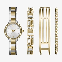 Ladies Sets Womens Crystal Accent Two Tone 4-pc. Watch Boxed Set Fmdjset316