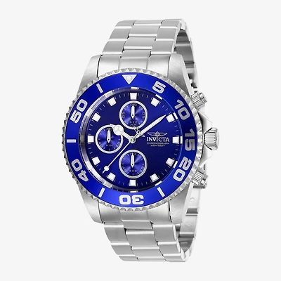Invicta Mens Silver Tone Stainless Steel Bracelet Watch