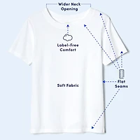 French Toast Little & Big Kid Unisex Easy-on + Easy-off Sensory Friendly Crew Neck Short Sleeve Adaptive T-Shirt