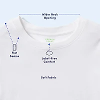 French Toast Little & Big Kid Unisex Easy-on + Easy-off Sensory Friendly Crew Neck Short Sleeve Adaptive T-Shirt