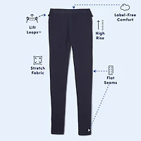 French Toast Little & Big Kid Girls Easy-on + Easy-off Sensory Friendly High Rise Full Length Leggings