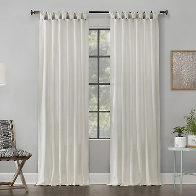 Archaeo Sarro Washed Cotton Tab Top Light-Filtering Single Curtain Panel
