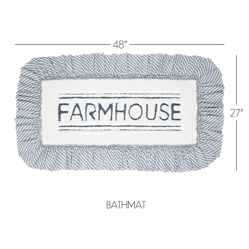 VHC Sawyer Mill Blue Farmhouse Bath Mat