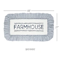 VHC Sawyer Mill Blue Farmhouse Bath Mat