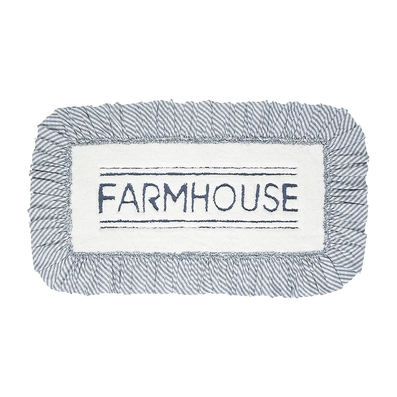 VHC Sawyer Mill Blue Farmhouse Bath Mat