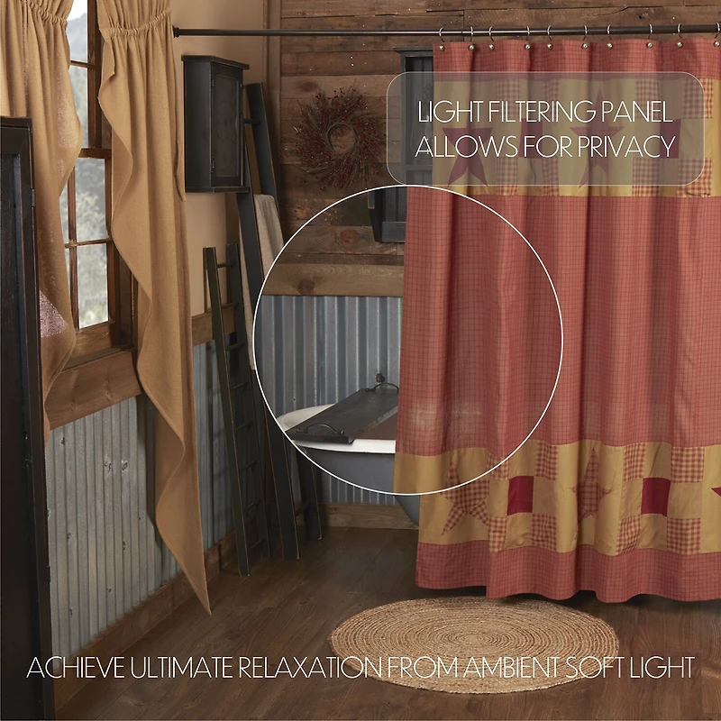 Vhc Brands Ninepatch Star Shower Curtain