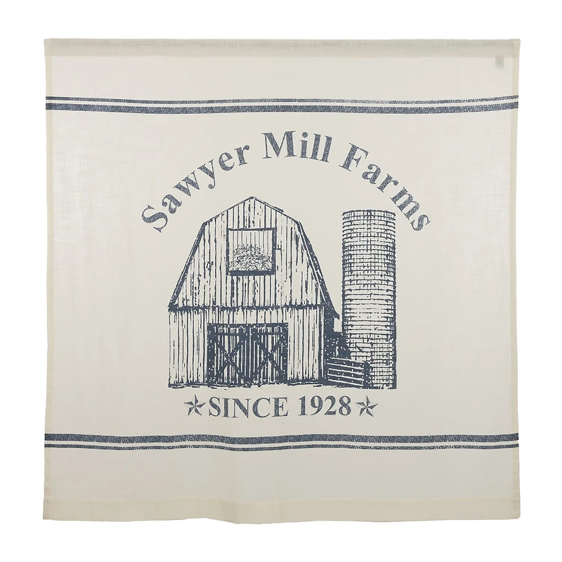 Vhc Brands Sawyer Mill Blue Barn Shower Curtain