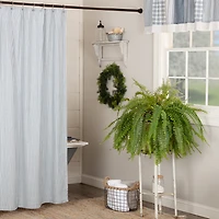 Vhc Brands Sawyer Mill Blue Ticking Shower Curtain
