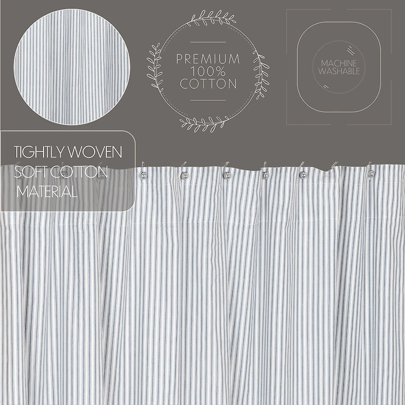 Vhc Brands Sawyer Mill Blue Ticking Shower Curtain
