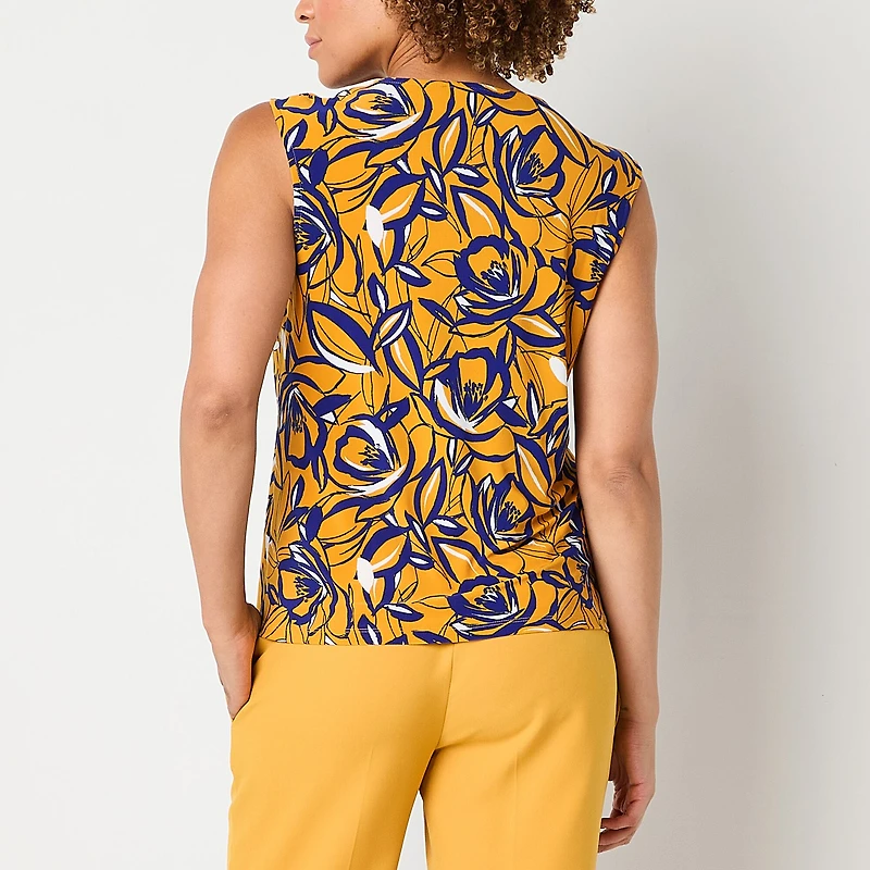 Black Label by Evan-Picone Womens Keyhole Neck Sleeveless Blouse