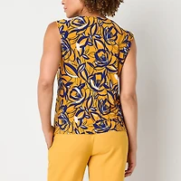 Black Label by Evan-Picone Womens Keyhole Neck Sleeveless Blouse