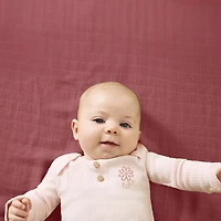 Huggies Baby Girls Rib Crew Neck Long Sleeve 2-pc. Nightgown
