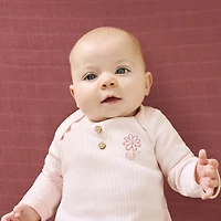Huggies Baby Girls Rib Crew Neck Long Sleeve 2-pc. Nightgown
