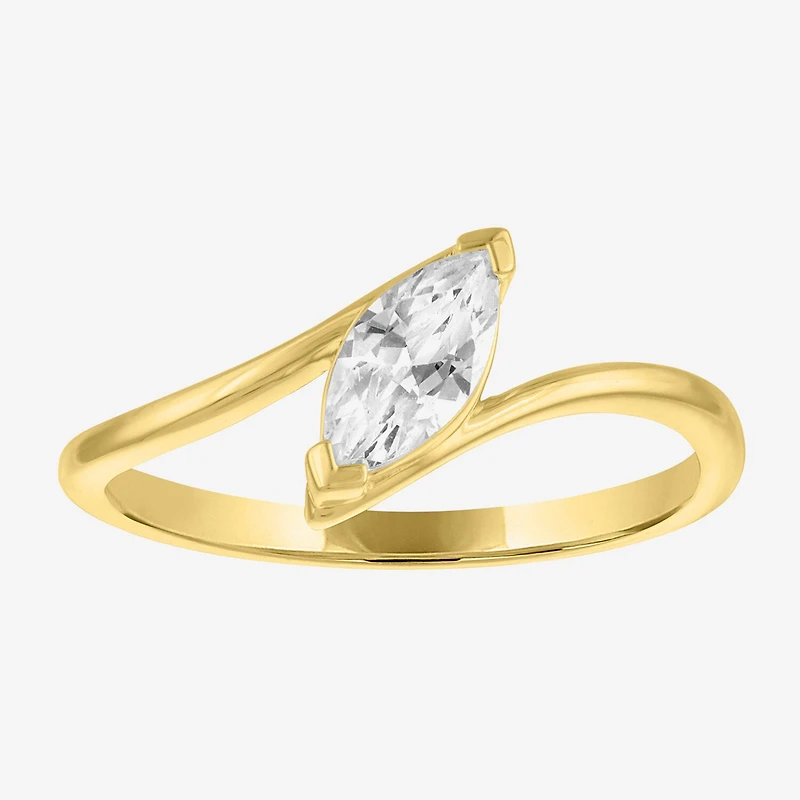 Diamond Addiction (G-H / Si2-I1) Womens 1/2 CT. T.W. Lab Grown White 10K Gold Marquise Solitaire Bypass Cocktail Ring