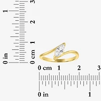 Diamond Addiction (G-H / Si2-I1) Womens 1/2 CT. T.W. Lab Grown White 10K Gold Marquise Solitaire Bypass  Cocktail Ring