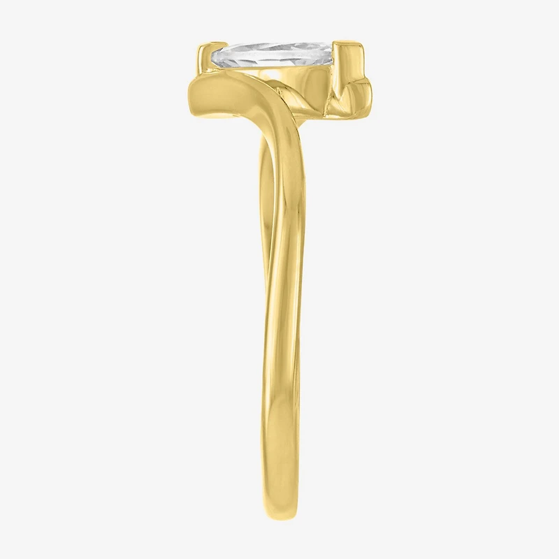 Diamond Addiction (G-H / Si2-I1) Womens 1/2 CT. T.W. Lab Grown White 10K Gold Marquise Solitaire Bypass Cocktail Ring