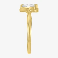 Diamond Addiction (G-H / Si2-I1) Womens 1/2 CT. T.W. Lab Grown White 10K Gold Marquise Solitaire Bypass  Cocktail Ring