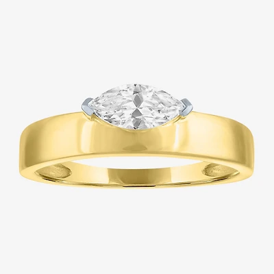 Diamond Addiction G-H / Si2-I1 Womens 1/2 CT. T.W. Lab Grown White 10K Gold Marquise Solitaire Cocktail Ring
