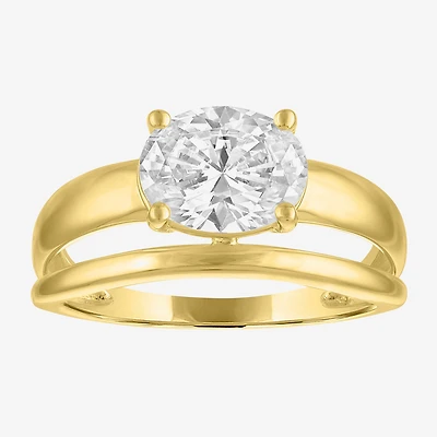 Diamond Addiction (E-F / Vs1-Vs2) Womens 2 CT. T.W. Lab Grown White 10K Gold Solitaire Cocktail Ring