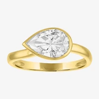 Diamond Addiction E-F / Vs1-Vs2 Womens 2 CT. T.W. Lab Grown White 10K Gold Pear Solitaire Cocktail Ring