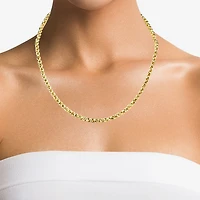 Made in Italy Unisex Adult 10K Gold 20 Inch Link Chain Necklace