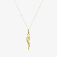 Italian Horn Unisex Adult 10K Gold 18 Inch Pendant Necklace
